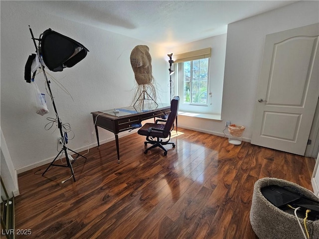 3145 E Flamingo Rd Unit 2005, Las Vegas, NV 89121 - office area with baseboards and wood finished floors