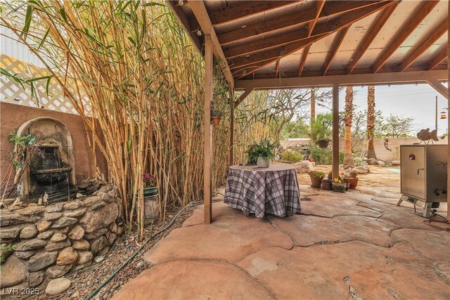 5050 Secret Rock St, Las Vegas, NV 89122 - fenced backyard featuring a patio area