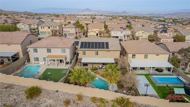 aerial view with a residential view
