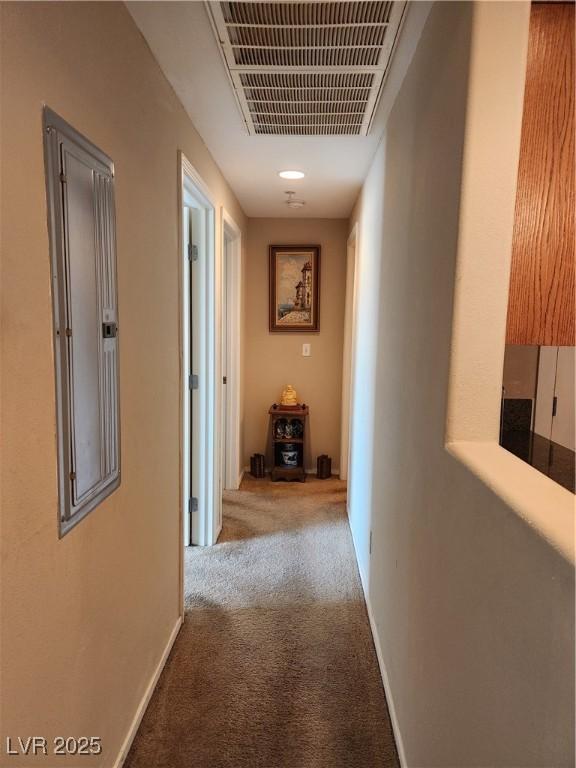 3550 Bay Sands Dr Unit 3077, Laughlin, NV 89029 - hallway with baseboards, carpet floors, and visible vents