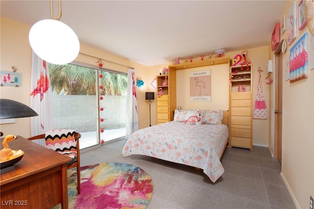 3586 Spencer St, Las Vegas, NV 89169 - bedroom with baseboards and access to outside