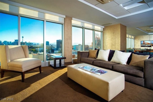 150 Las Vegas Blvd Unit 918, Las Vegas, NV 89101 - carpeted living room with a city view and floor to ceiling windows
