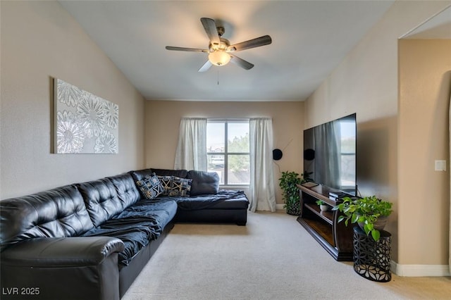 8000 Badura Ave Unit 2063, Las Vegas, NV 89113 - carpeted living area with a ceiling fan and baseboards
