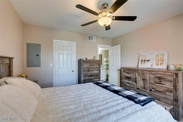 8000 Badura Ave Unit 2063, Las Vegas, NV 89113 - bedroom with electric panel and a ceiling fan