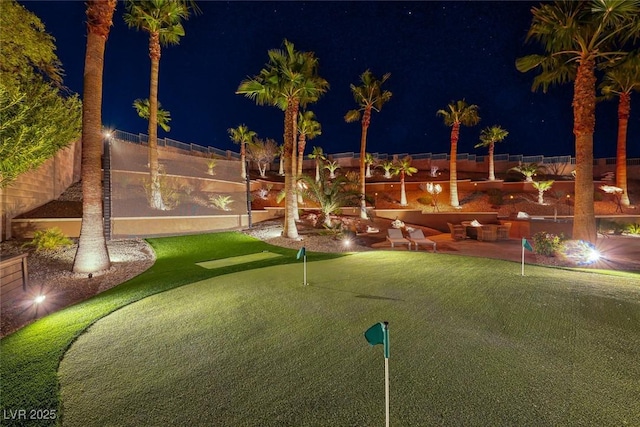 2064 Poetry Ave, Henderson, NV 89052 - yard at night featuring fence