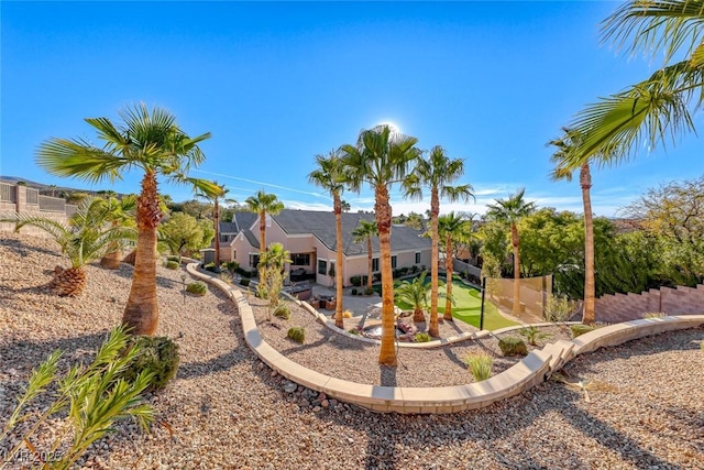 2064 Poetry Ave, Henderson, NV 89052 - rear view of property with fence and a patio area