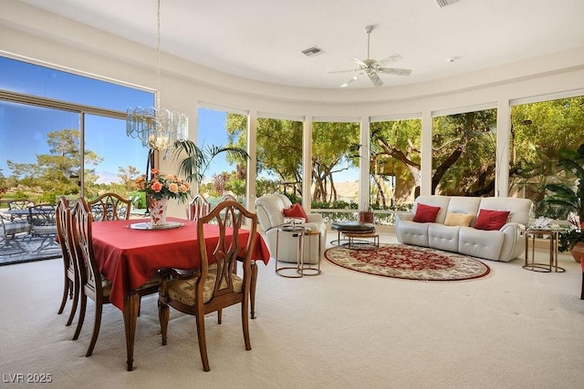 10524 Longwood Dr, Las Vegas, NV 89134 - sunroom featuring carpet, a chandelier, and visible vents