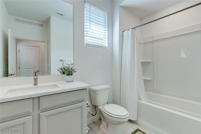 2114 Cold Canyon Ave, North Las Vegas, NV 89086 - full bath featuring shower / bath combination with curtain, toilet, vanity, and visible vents