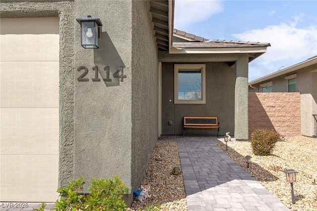 2114 Cold Canyon Ave, North Las Vegas, NV 89086 - entrance to property with stucco siding and fence