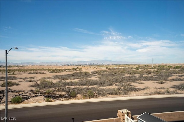 mountain view with view of desert