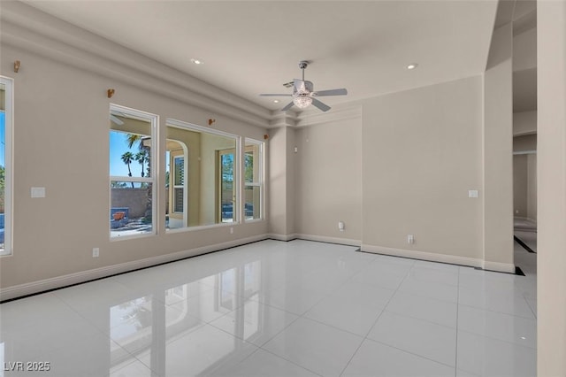 2290 Casa Bella Ct, Las Vegas, NV 89117 - unfurnished room featuring tile patterned floors, ceiling fan, and recessed lighting