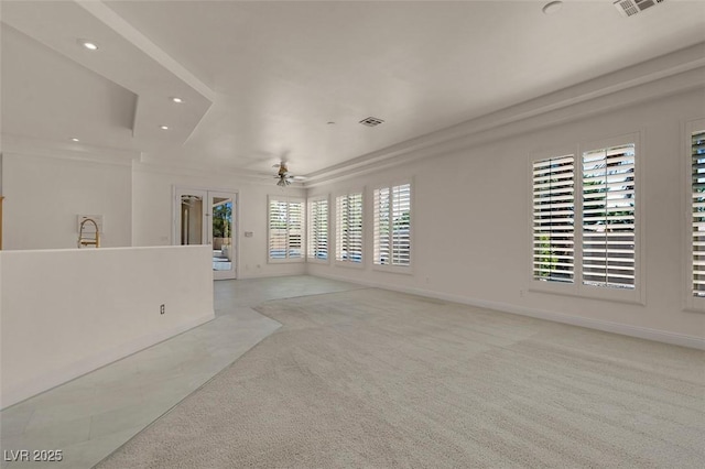 2290 Casa Bella Ct, Las Vegas, NV 89117 - unfurnished living room with recessed lighting, a ceiling fan, and light colored carpet