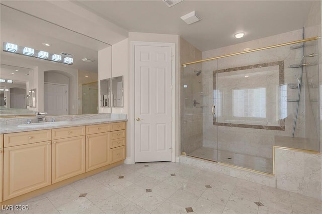 2290 Casa Bella Ct, Las Vegas, NV 89117 - bathroom with vanity and a shower stall