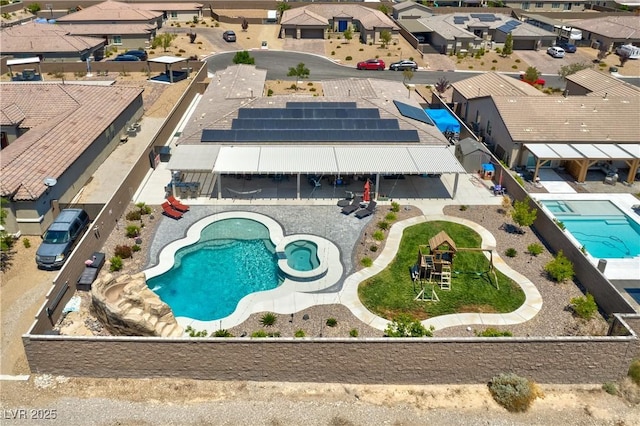 9511 Star Vista Ct, Las Vegas, NV 89149 - aerial view of residential area featuring a pool area