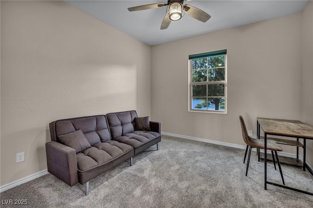 12283 Lost Treasure Ave, Las Vegas, NV 89138 - interior space with ceiling fan, baseboards, and carpet