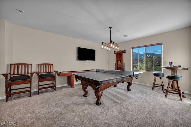12283 Lost Treasure Ave, Las Vegas, NV 89138 - game room featuring baseboards, carpet, and visible vents