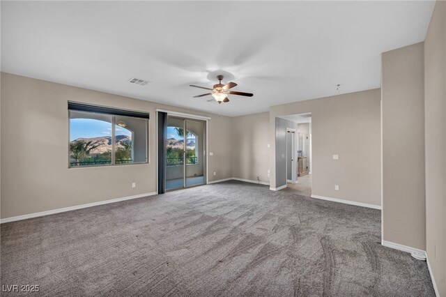 12283 Lost Treasure Ave, Las Vegas, NV 89138 - unfurnished room with baseboards, a ceiling fan, carpet flooring, and visible vents
