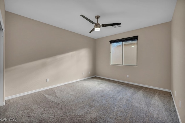 12283 Lost Treasure Ave, Las Vegas, NV 89138 - carpeted spare room with baseboards, ceiling fan, and visible vents
