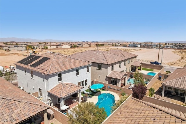 drone / aerial view with a residential view