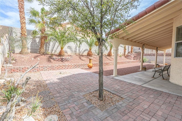 view of patio with a fenced backyard