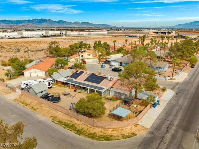 bird's eye view with a mountain view