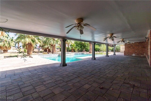 4678 Saddle Pl, Las Vegas, NV 89119 - swimming pool with ceiling fan and a patio area