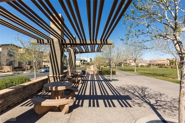 view of patio / terrace featuring a residential view