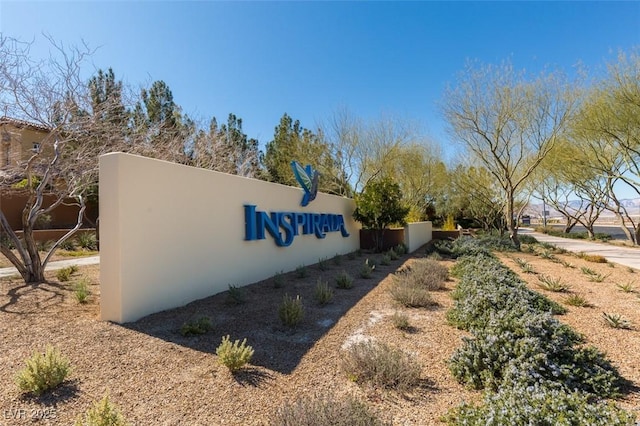 view of community sign
