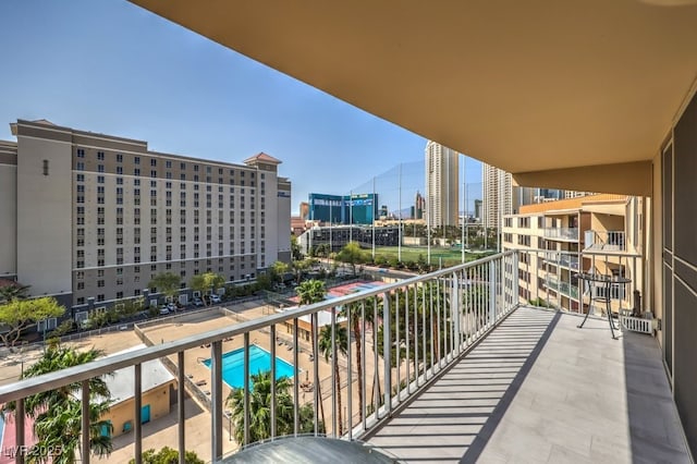 balcony with a city view