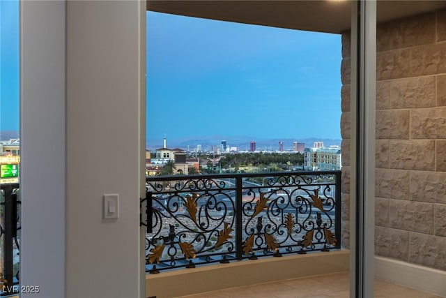 balcony with a view of city