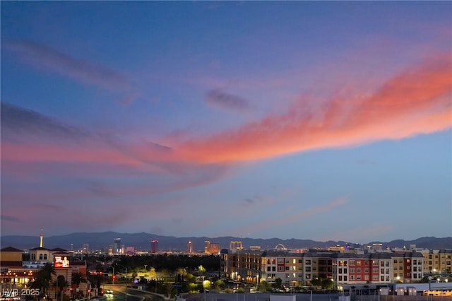 view of city featuring a mountain view