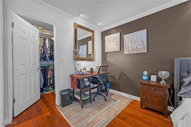 8600 W Charleston Blvd Unit 2078, Las Vegas, NV 89117 - office featuring wood finished floors, crown molding, recessed lighting, and baseboards