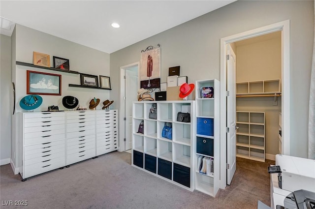 10840 Rosin Jaw St, Las Vegas, NV 89183 - bedroom with carpet floors, a walk in closet, and recessed lighting