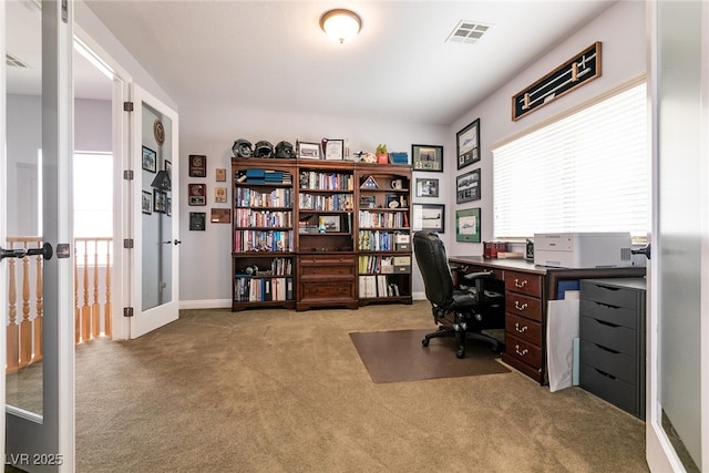 7416 Redhead Dr, North Las Vegas, NV 89084 - office featuring carpet floors, baseboards, and french doors