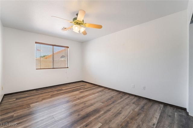 5217 Cold River Ave, Las Vegas, NV 89130 - empty room with wood finished floors and a ceiling fan