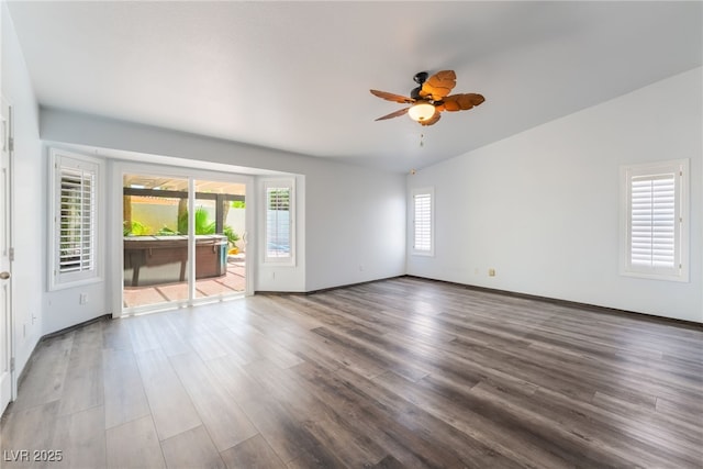 5217 Cold River Ave, Las Vegas, NV 89130 - spare room featuring wood finished floors and ceiling fan