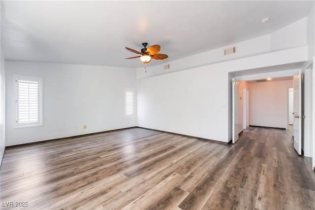 5217 Cold River Ave, Las Vegas, NV 89130 - unfurnished room featuring a ceiling fan, wood finished floors, and a smoke detector