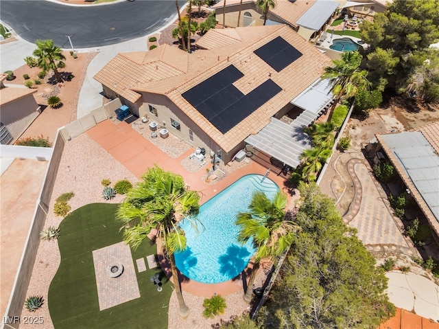 5217 Cold River Ave, Las Vegas, NV 89130 - view from above of property featuring a pool