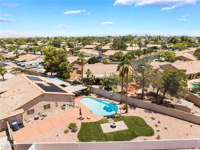5217 Cold River Ave, Las Vegas, NV 89130 - aerial perspective of suburban area with a pool area