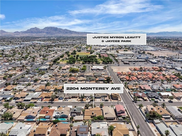 2204 Monterey Ave, Las Vegas, NV 89104 - aerial perspective of suburban area with a mountainous background