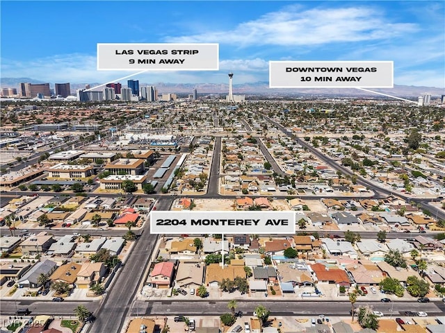 2204 Monterey Ave, Las Vegas, NV 89104 - aerial overview of property's location featuring nearby urban area