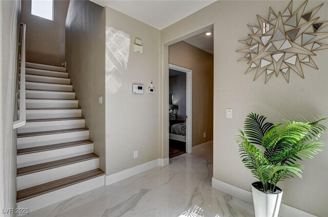10550 Patrington Ct, Las Vegas, NV 89183 - stairway with marble finish floor and baseboards