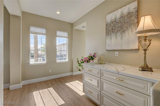 10550 Patrington Ct, Las Vegas, NV 89183 - hall with visible vents, baseboards, recessed lighting, and light wood-style floors