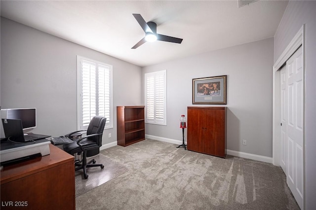 5815 Pristine Falls Ave, Las Vegas, NV 89131 - carpeted office featuring a ceiling fan and baseboards