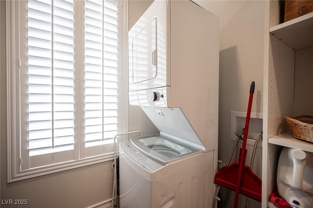 5815 Pristine Falls Ave, Las Vegas, NV 89131 - washroom featuring stacked washing machine and dryer