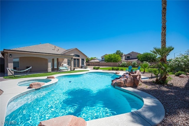5815 Pristine Falls Ave, Las Vegas, NV 89131 - view of pool featuring a patio area and a pool with connected hot tub