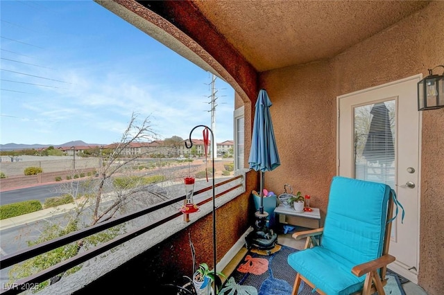 balcony with a mountain view