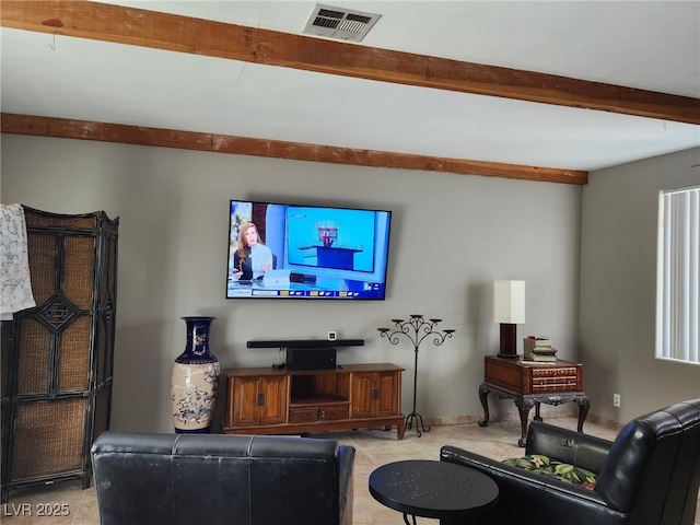 1812 Ivanhoe Way, Las Vegas, NV 89102 - living area featuring beamed ceiling