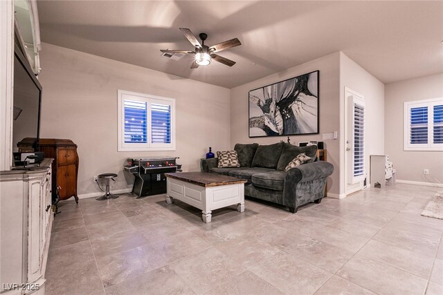 10125 Sequoia Falls Pl, Las Vegas, NV 89149 - living room with ceiling fan and baseboards