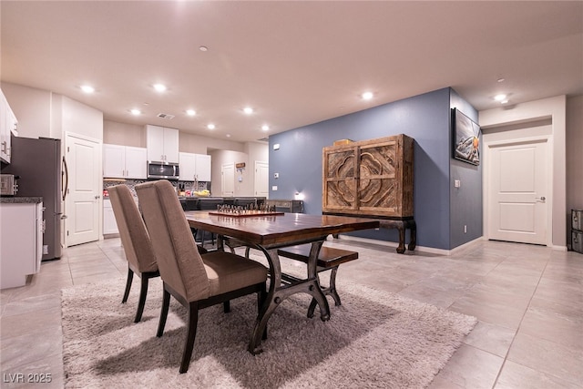 10125 Sequoia Falls Pl, Las Vegas, NV 89149 - dining room with recessed lighting, baseboards, and light tile patterned flooring